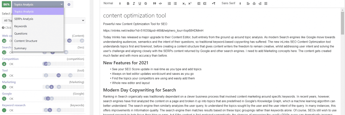 Content Editor for SEO