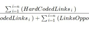 Mathematical equation for internal linking